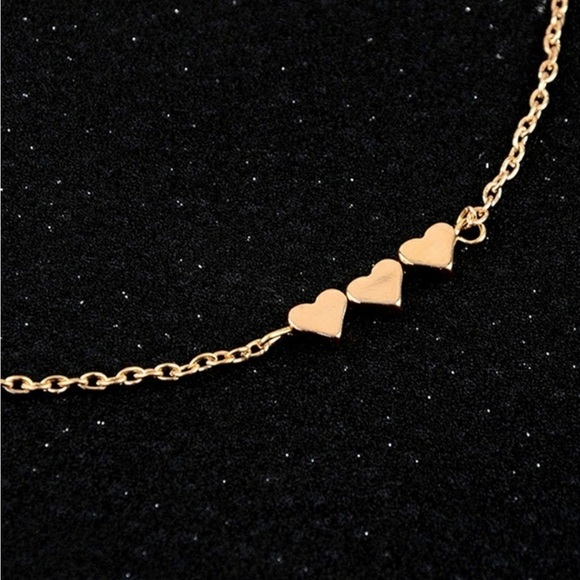 Gold Three Heart Necklace - Picture 2 of 2